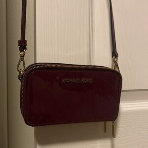 Michael kors patent leather wallet with strap